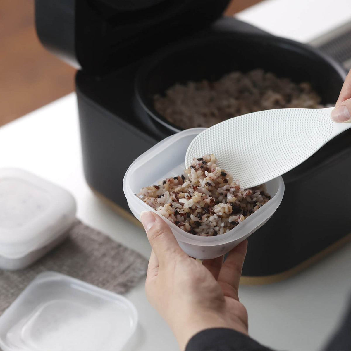 CLEAR Rice Container for Freezer 2 pcs -クリア冷凍ごはん容器 2個入り- Regular size