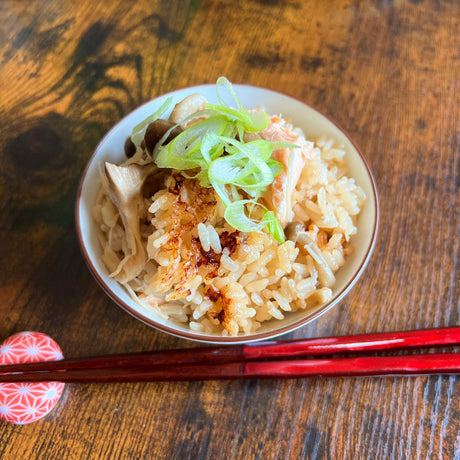 salmon and mushroom mixed rice recipe