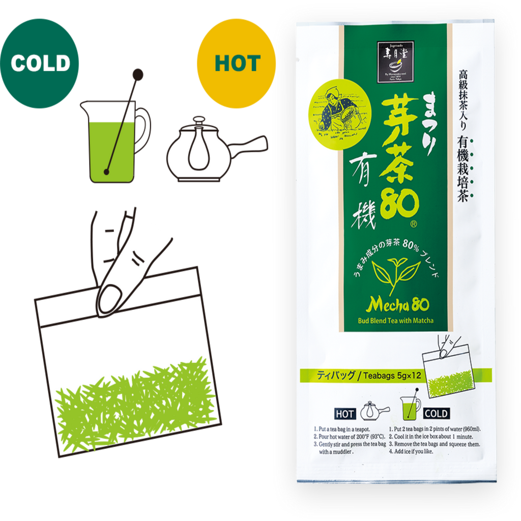 【JYUGETSUDO】Organic Mecha Tea Bags-有機芽茶ティーバッグ - 2g x 12