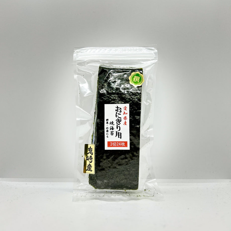 茶 Nori Roasted Seaweed Nori - 1/3 size - 24 sheets -鬼崎産焼海苔 3切24枚
