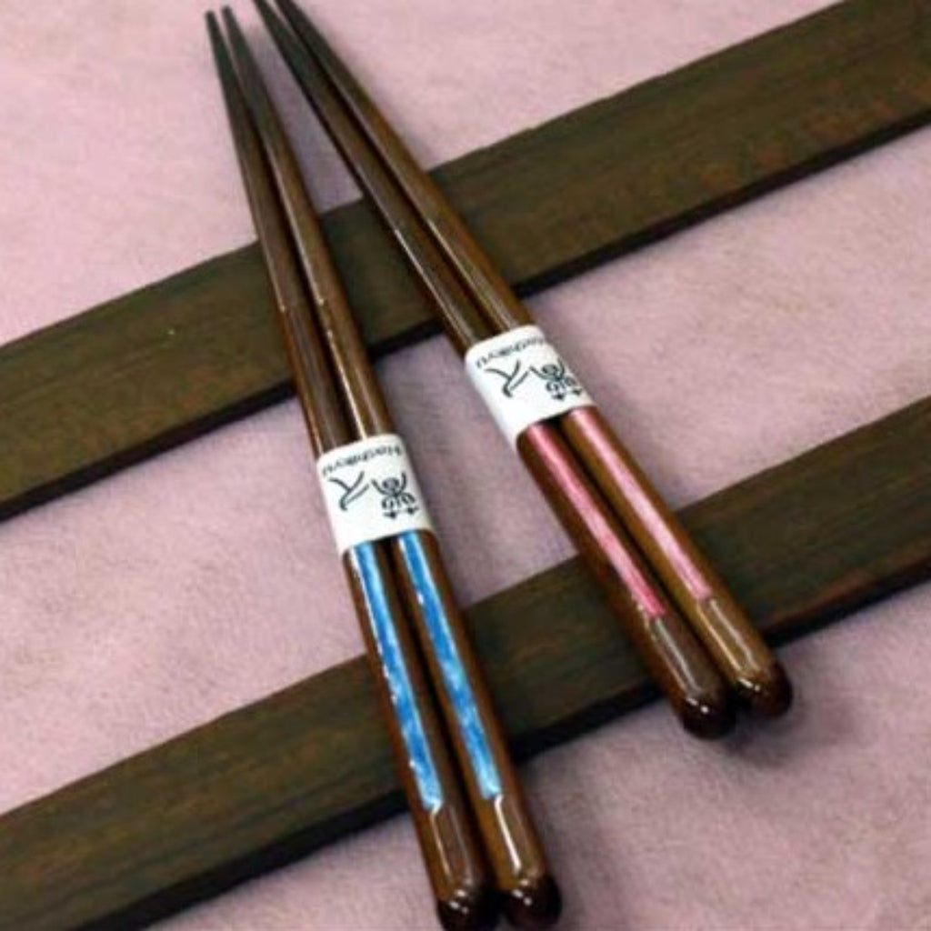 Chopsticks Use Japanese Paper ”Wish" -和紙貼り「ねがい」先角箸-2